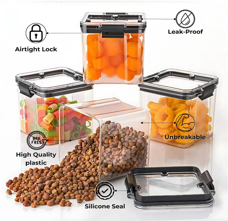 400 ML Airtight Kitchen Storage Containers – Unbreakable Set of 8