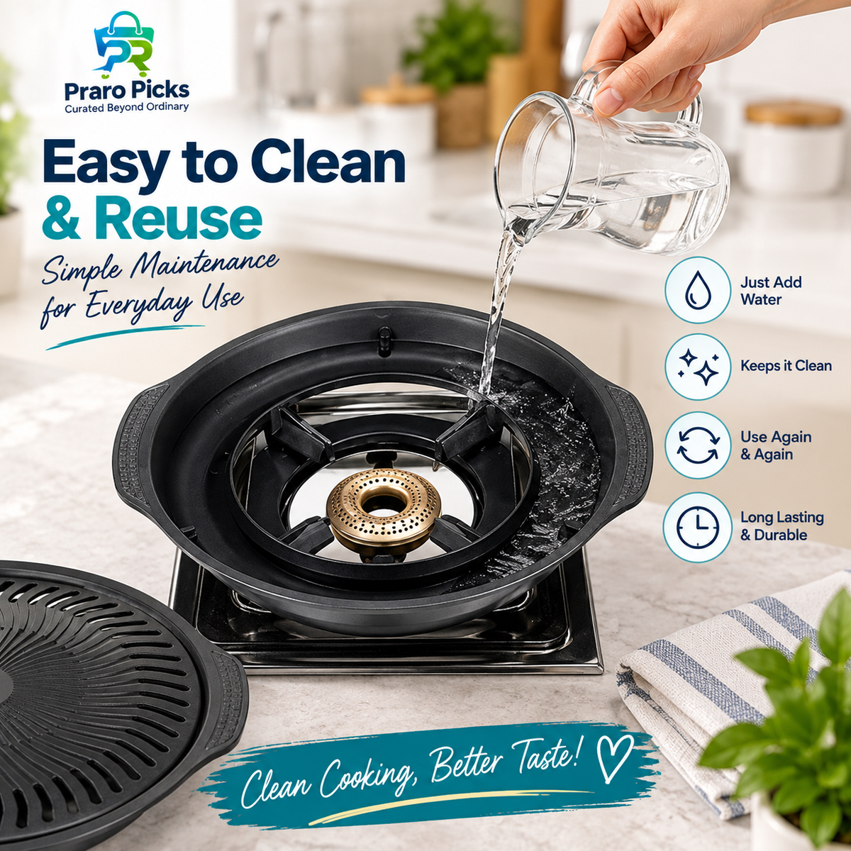 Easy to clean and reusable indoor tandoor gas grill - Praro Picks