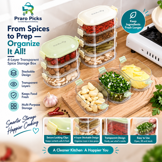 4-Layer Smart Stack Multi-Purpose Kitchen Organizer