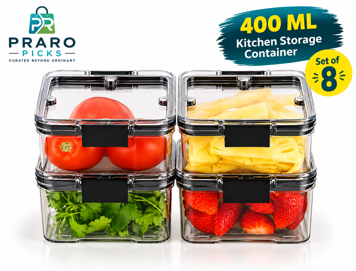 400 ML Airtight Kitchen Storage Containers – Unbreakable Set of 8