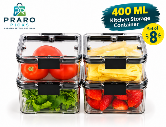 400 ML Airtight Kitchen Storage Containers – Unbreakable Set of 8